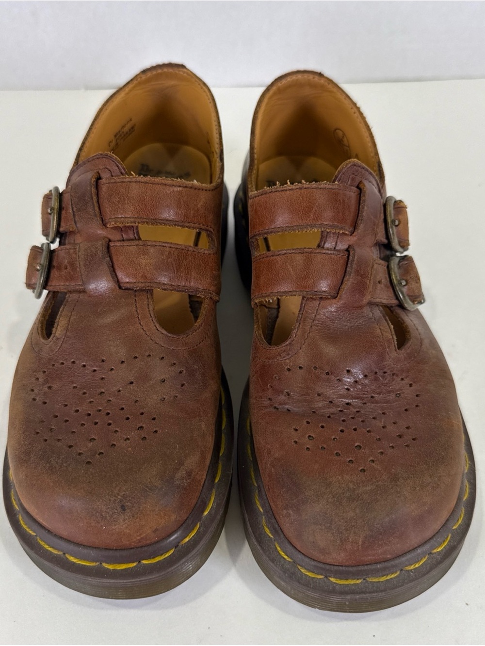 2007 Dr. Martens 8065 Brown Leather Mary Jane Shoes Womens UK 3 EU 36 US 4 Y2K